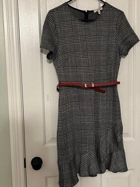 London Style Collection Houndstooth Dress – Size 10, Excellent Condition